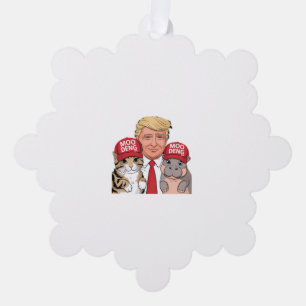 Moo Deng 24 Trump’s Fun Campaign with Hippo & Cat Tree Decoration Card