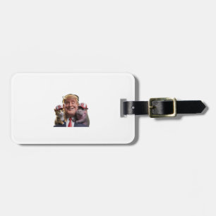 Moo Deng 24 Trump’s Wild Ride with Cat and Hippo! Luggage Tag