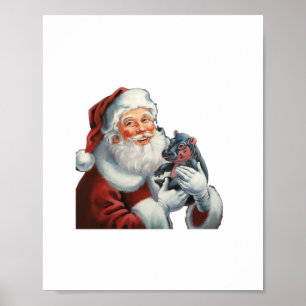 Moo Deng and Santa Claus Protect the Christmas Spi Poster