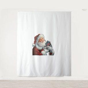 Moo Deng and Santa Claus Protect the Christmas Spi Tapestry