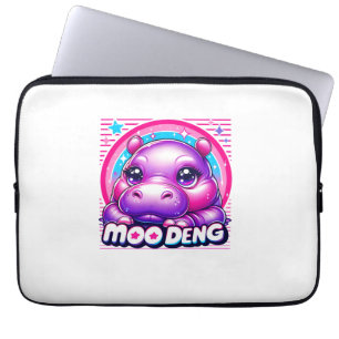 Moo Deng Baby Cute Hippo Girl Baby Pygmy Funny Pin Laptop Sleeve
