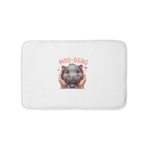 Moo-Deng Baby Pygmy Hippo Cute Baby Hippo Moodeng Bath Mat
