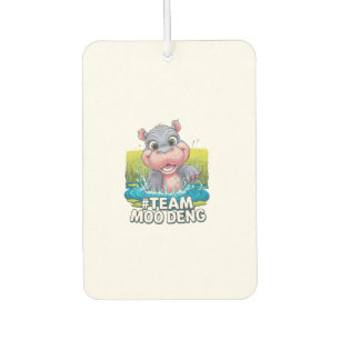 Moo-Deng Baby Pygmy Hippo cute zoo funny Long Slee Car Air Freshener