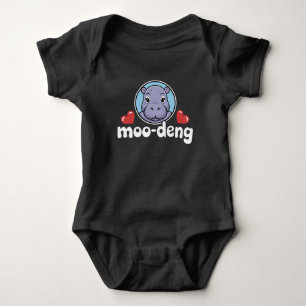 Moo Deng Bouncy Pig in Thai Picture Baby Hippo Bodysuit