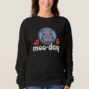Moo Deng Bouncy Pig in Thai Picture Baby Hippo Sweatshirt