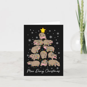 Moo Deng Christmas Tree Funny Cute Ba  Card