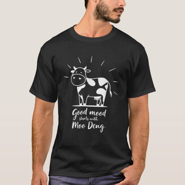 Moo Deng Good Mood Minimalist T-Shirt (Front)