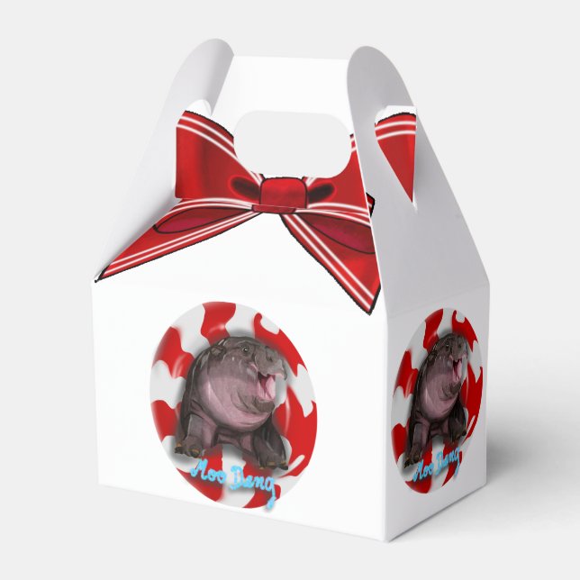 Moo Deng Hippo  Favour Box (Front Side)