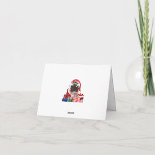 Moo Deng Hippo for Merry Christmas Thank You Card