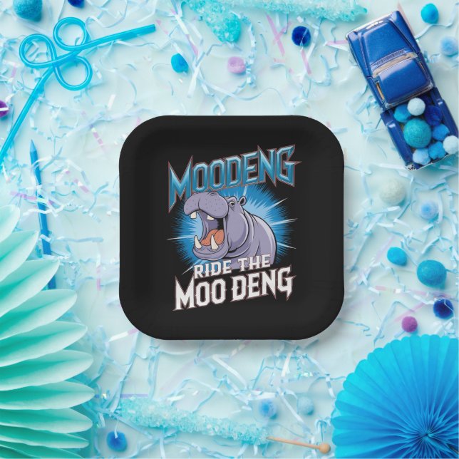 MOO DENG Hippo Ride The MOO DENG Paper Plate (Party)