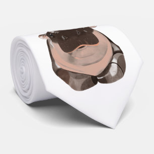 Moo Deng Hippo Tie