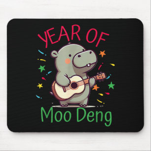 Moo Deng Is A Pygmy Hip Happy New Year Funny Mouse Pad