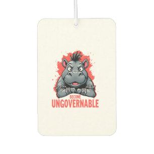 Moo Deng Red Punk Grunge Pygmy Hippo Become Ungove Car Air Freshener
