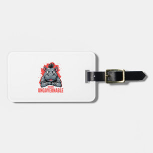 Moo Deng Red Punk Grunge Pygmy Hippo Become Ungove Luggage Tag