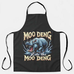 Moo Deng Ride the Moo Deng Funny Hippo Apron
