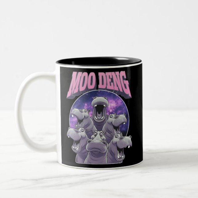 MOO-DENG THE FAMOUS BABY PIGMY HIPPO MOODENG Two-Tone COFFEE MUG (Left)