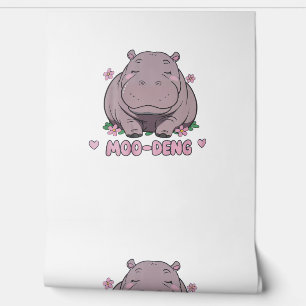 Moo-Deng The Famous Cute Baby Hippopotamus in Thai Wallpaper