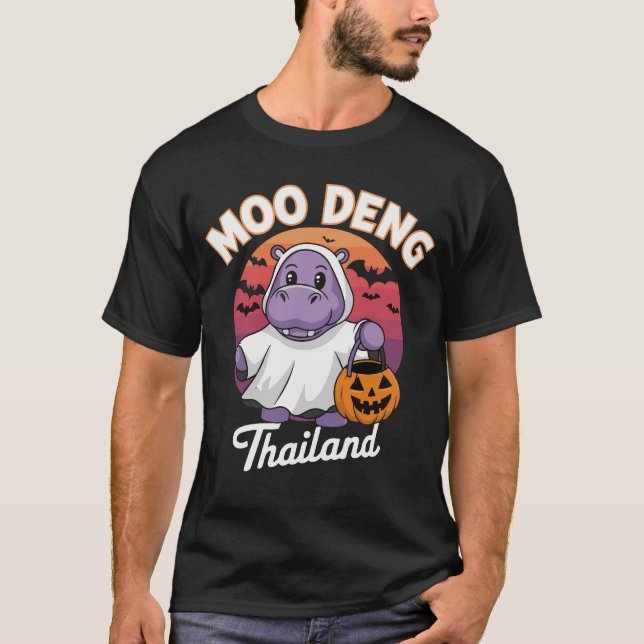 Moo Deng: The Ghostly Hippo T-Shirt (Front)