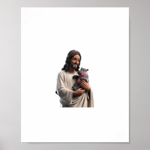 Moo Deng, the Hippo, in Jesus’ Gentle Hold Tank To Poster
