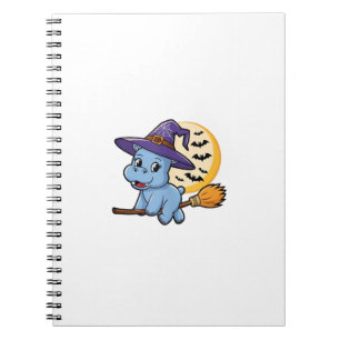 Moo Deng the Hippo Witch Takes on Halloween Tank T Notebook