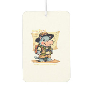 Moo Deng, the Thai Hippo World Explorer In Trainin Car Air Freshener