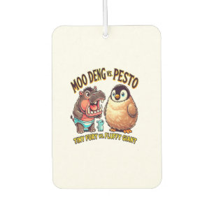 Moo Deng vs. Pesto Angry Hippo vs. Fluffy Penguin Car Air Freshener