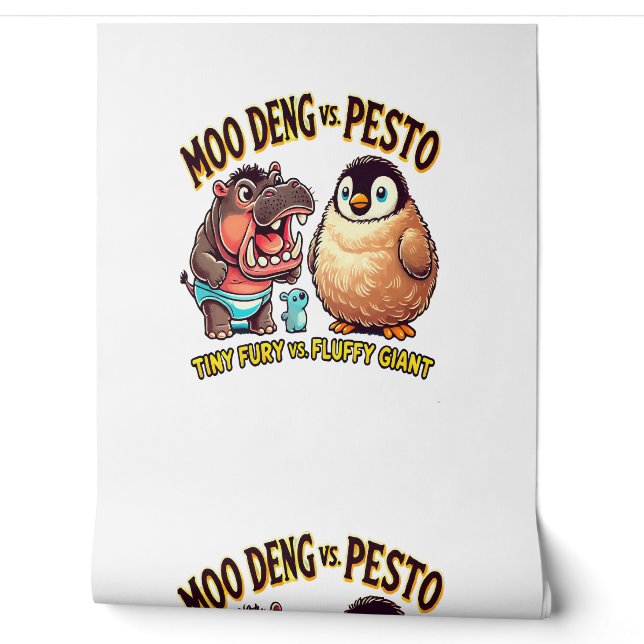 Moo Deng vs. Pesto Angry Hippo vs. Fluffy Penguin  Wallpaper (Unrolling)
