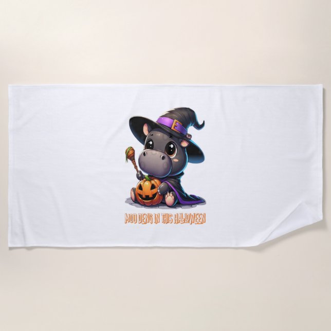 MOO DENG WITCH T-Shirt Beach Towel (Front)
