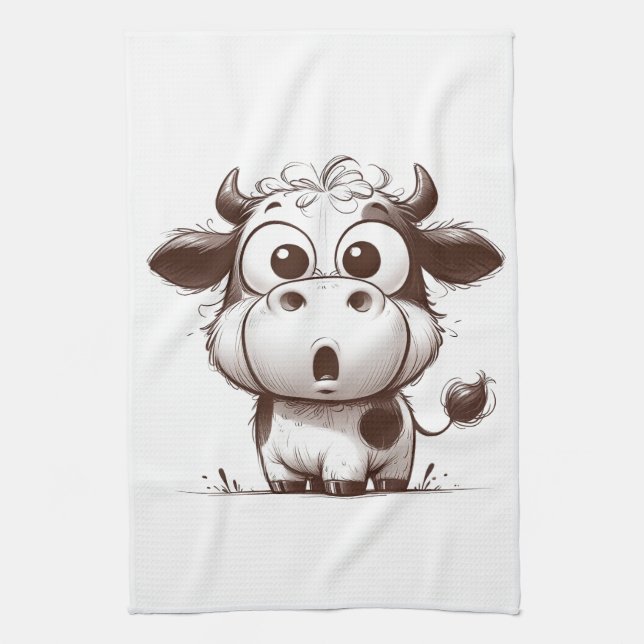 "Moo-dern Kitchen" Towel - Dry Hands, Warm Heart! (Vertical)