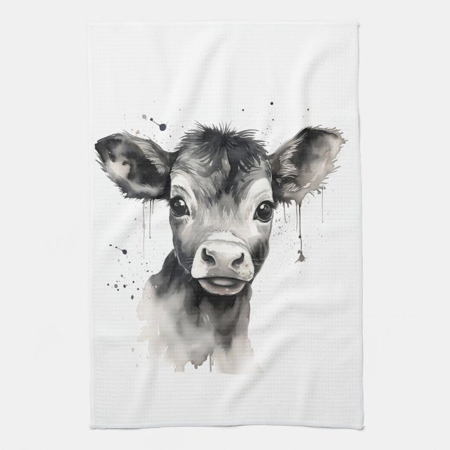 "Moo-dern Kitchen" Towel - Dry Hands, Warm Heart! (Vertical)
