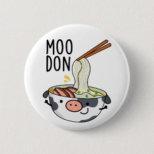 Moo-don Funny Udon Pun  6 Cm Round Badge