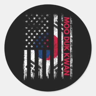 Moo Duk Kwan Karate Martial Arts Training Korean F Classic Round Sticker