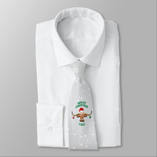 "Moo-ey" Christmas Longhorn Steer Tie