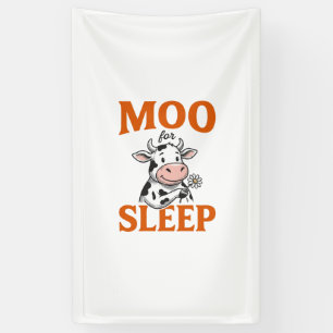 Moo For Sleep Cute Cow Vintage Shirt Design Banner