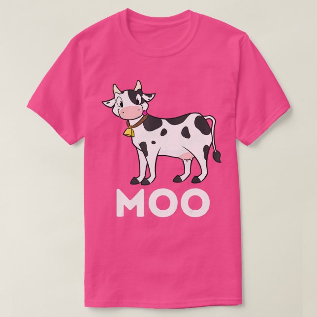 Moo - Funny Cow Lover Famer Cattle Ranch Dairy Far T-Shirt (Design Front)