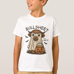 Moo... I Mean Boo Bullsheet Cow Ghost Halloween  T-Shirt