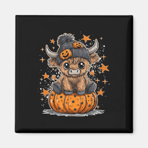 Moo I Mean Boo Funny Fall Pumpkin Cow Halloween Magnet