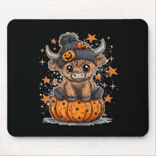 Moo I Mean Boo Funny Fall Pumpkin Cow Halloween Mouse Pad