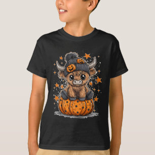 Moo I Mean Boo Funny Fall Pumpkin Cow Halloween T-Shirt