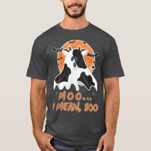 Moo I Mean Boo Halloween Kids Costume Boo Ghost Co T-Shirt