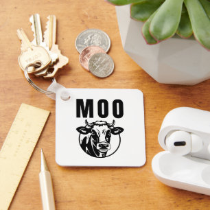 Moo I'm A Cow Funny Farm Key Ring