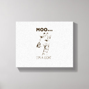 Moo I'm A Goat Funny Graphic Giraffe Vintage Canvas Print