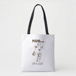 Moo I'm A Goat Funny Graphic Giraffe Vintage Tote Bag