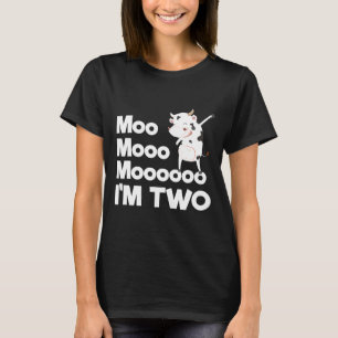 Moo Im Two 2nd Birthday Cute Cow Dab Sounds T-Shirt
