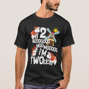 Moo Im Two 2nd Birthday Cute Cow Sounds Toddler Te T-Shirt
