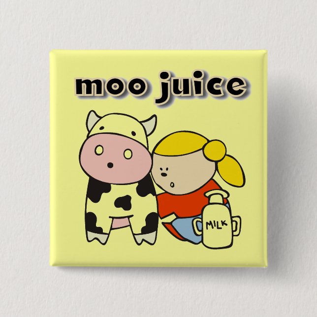 Moo Juice Tshirts and Gifts 15 Cm Square Badge (Front)