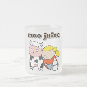 Moo Juice Tshirts and Gifts Frosted Glass Coffee Mug
