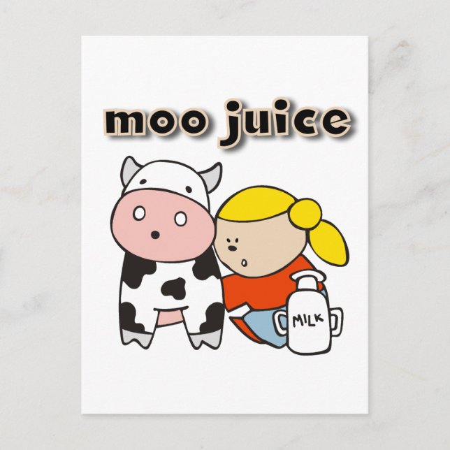 Moo Juice Tshirts and Gifts Postcard (Front)