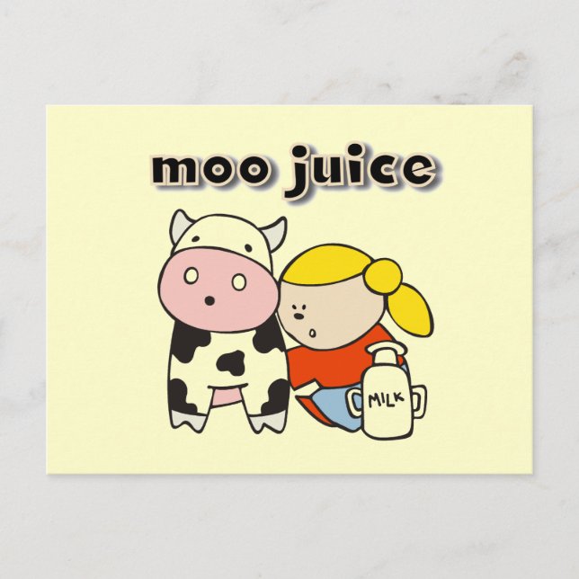 Moo Juice Tshirts and Gifts Postcard (Front)