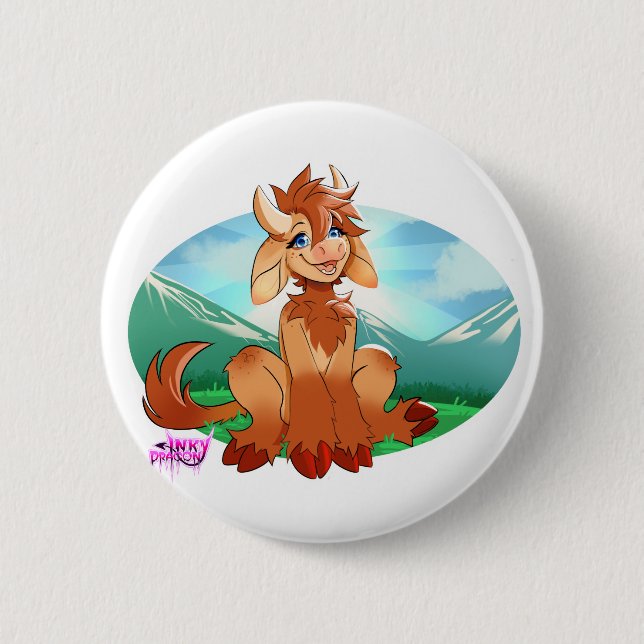 Moo moo 6 cm round badge (Front)